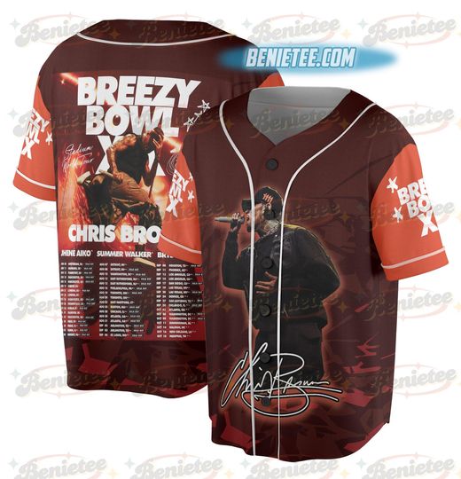 Discover Breezy Bowl Tour XX Shirt, Chris Brown Breezy Bowl Baseball Jersey