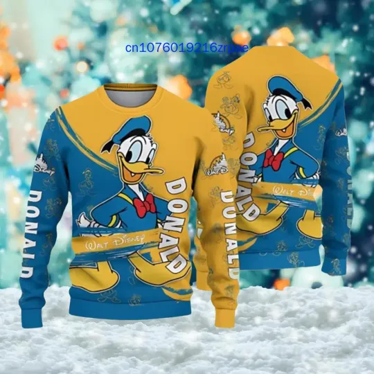 Discover Donald Duckk Ugly Christmas Sweatshirt 3D Printed, Disneyyy Nightmare Sweatshirt