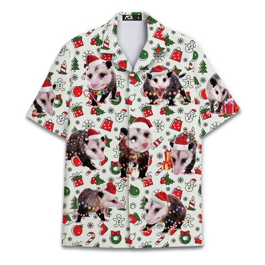 Discover Christmas Opossum Hawaiian Shirt