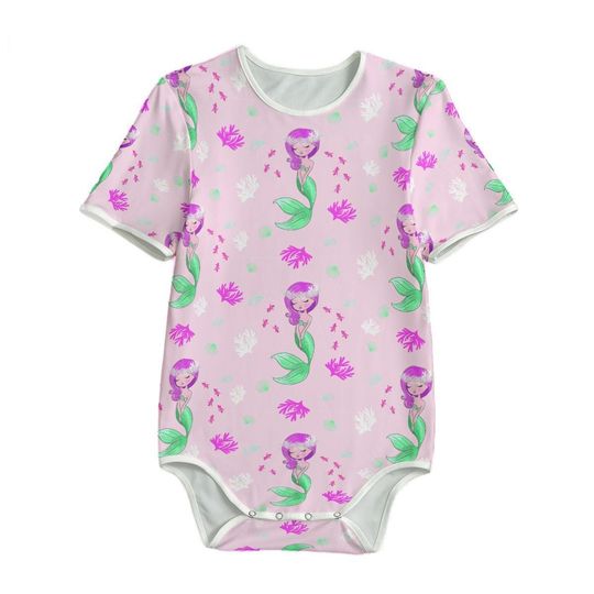 Discover bodysuit with fun pink mermaid prints - Bodysuits for Kids