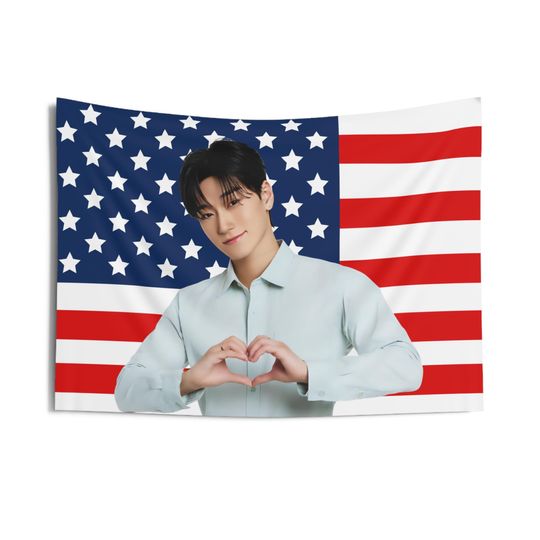 Discover Ateez San Heart Pose American Tapestry
