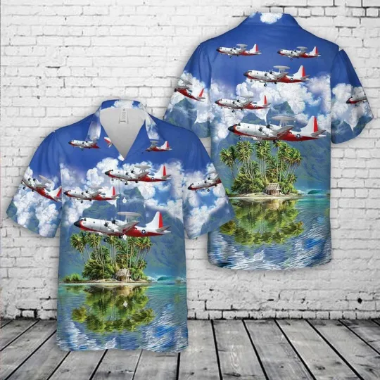 Discover Us Navy Hawaiian Shirt US Navy Lockheed NP 3D Orion Hawaiian Shirt Military Aloh