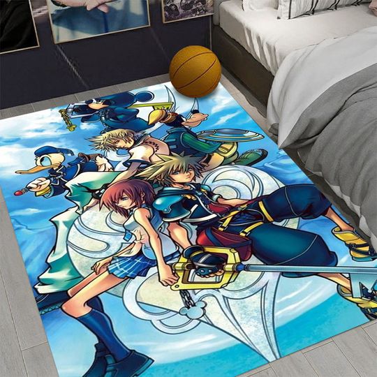 Discover Cartoon Kingdom Hearts Printed Rug