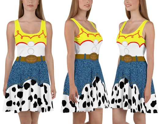 Discover Jessie Cowgirl Skater Dress Running Women toy stories Costume Halloween Cosplay Spandex Birthday Party Outfit Gift