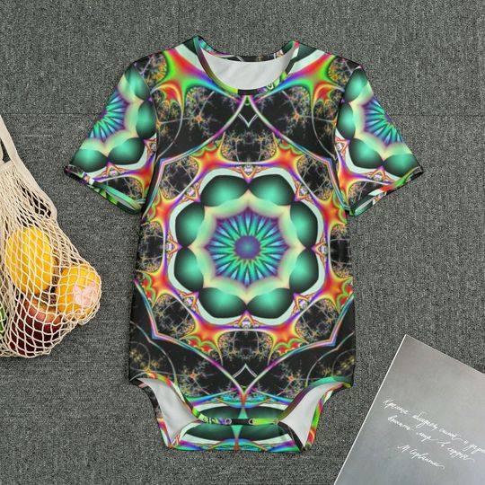 Discover Green Kaleidoscope Adult Onesie