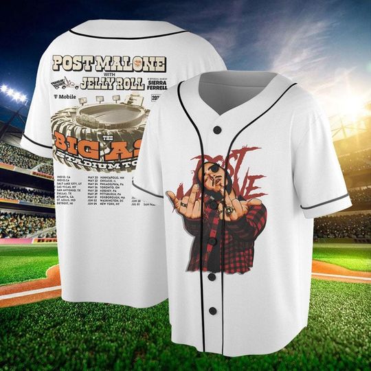 Discover Post Malone Jelly Roll Tour Baseball Jersey, Post Malone And Jelly Roll