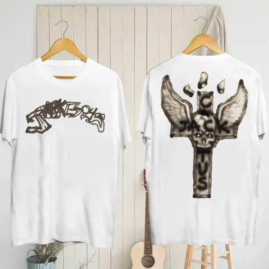 Discover Travis Jackboys 2 Cactus Jack Skull Winged Cross Two Sided T-Shirt