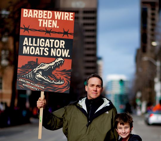 Discover Anti Alligator Auschwitz Protest Sign, Anti Trump Protest Sign