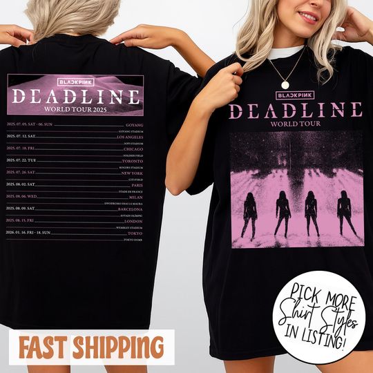 Discover BlackPink Deadline World Tour 2 Side Shirt, BlackPink Tour 2025 Retro Tee, Kpop Fan