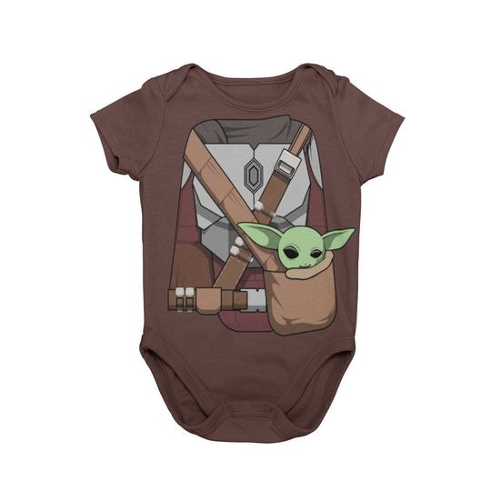 Discover Baby Bounty Mando Hunter With Child Halloween Costume Bodysuit | Baby Star Hero Galactic Cosplay Costume | MNSSHP Unique Costume | The Child