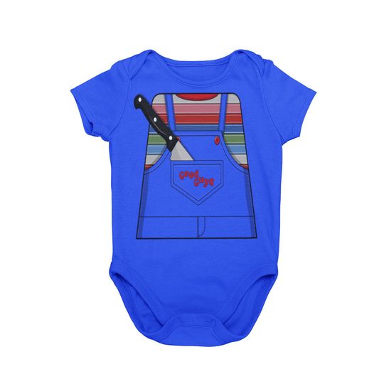 Discover Chuck Horror Legend Baby Halloween Onesie | Horror Icon Slasher Bodysuit | 80s Baby Halloween