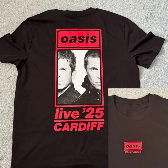 Discover Reprint - Oasis Cardiff Tour T-shirt 4 July 2025 Tour Tee All Size For Fans