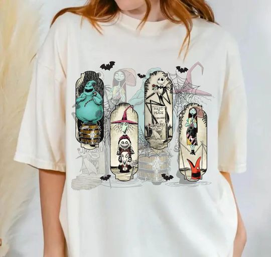 Discover Oogiee Boogiee Lock Shock Barrel Jackk Skellingtonn Sally Halloween Shirt