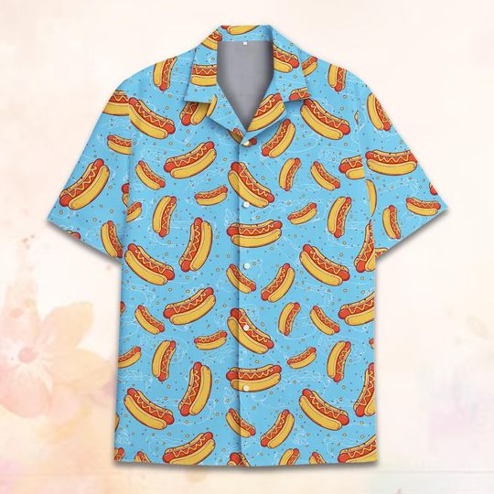 Discover Funny Hot Dog Hawaiian Shirt for Men Women Youth, Food Summer Beach Shirt