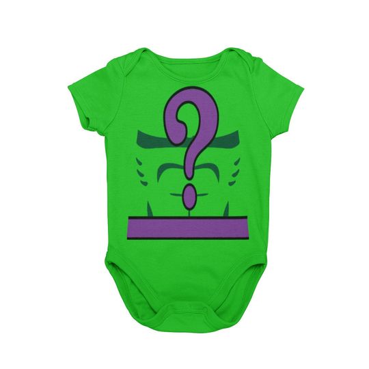 Discover Baby 60s Riddle Halloween Costume Bodysuit, Enigma Villain Cosplay