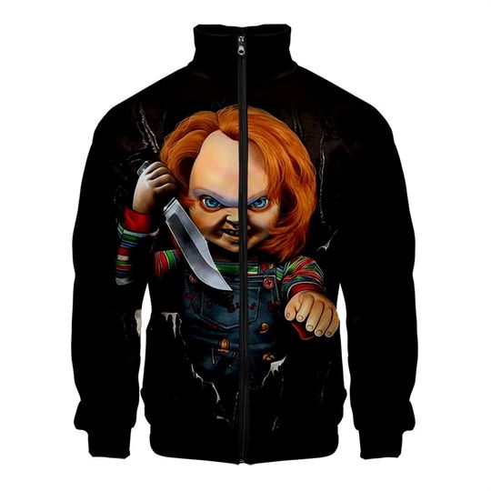 Discover Coats Horror Movie Chucky Stand Collar Jackets Seed of Chucky Cosplay Costume