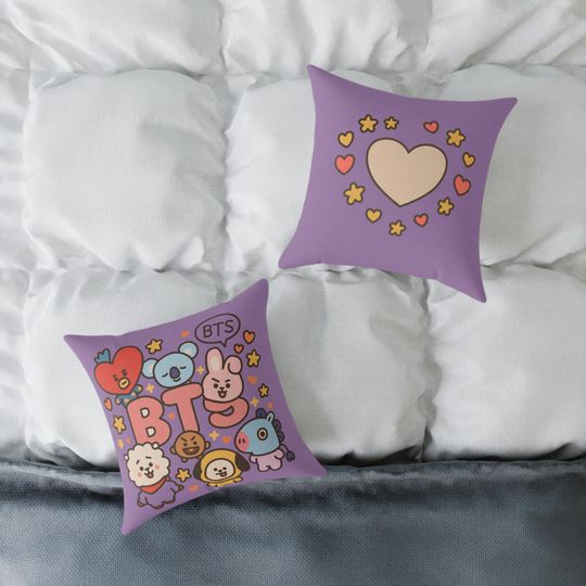 Discover BTS-Themed Throw Pillow, Cozy Square Pillow, K-Pop Dcor