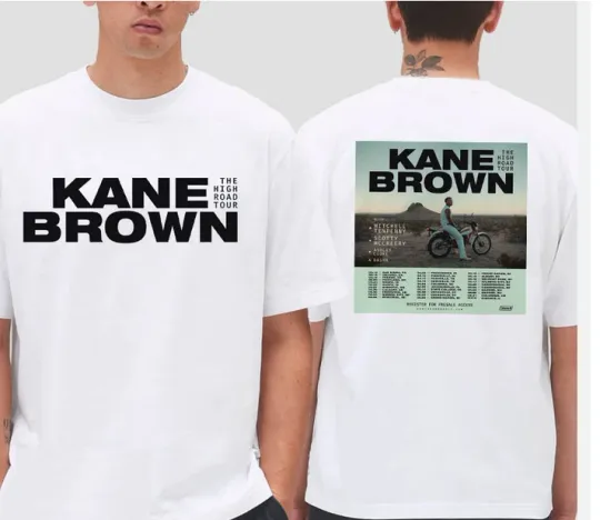 Discover Kane Brown The High Road 2025 Tour Date Fan Gifts Two Sides Unisex T-Shirt.