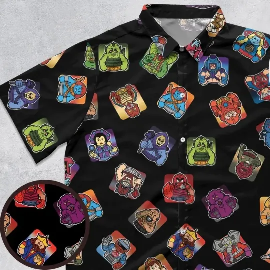 Discover Retro Hero Masters of the Universe Hawaiian Shirt Casual Button Shirt