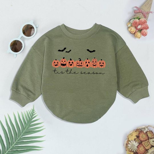 Discover Tis The Season Halloween Baby Clothes, Cute Pumpkins Baby Romper