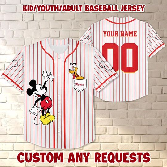 Discover Personalized Disneyyy Mickeyy Birthday Baseball Jersey, Matching Family Shirt Party, Mickeyy Jersey For Family, Disneyyy Movie Shirt For Kids