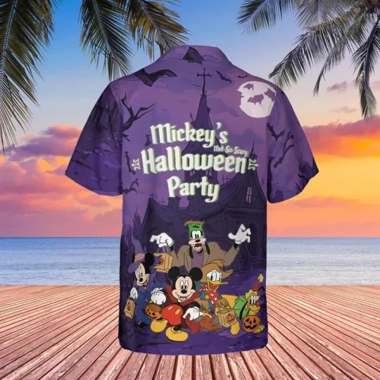 Discover Disneyyy Halloween Party Hawaiian, Mickeyy mouse And Friend, Cute Halloween Shirt