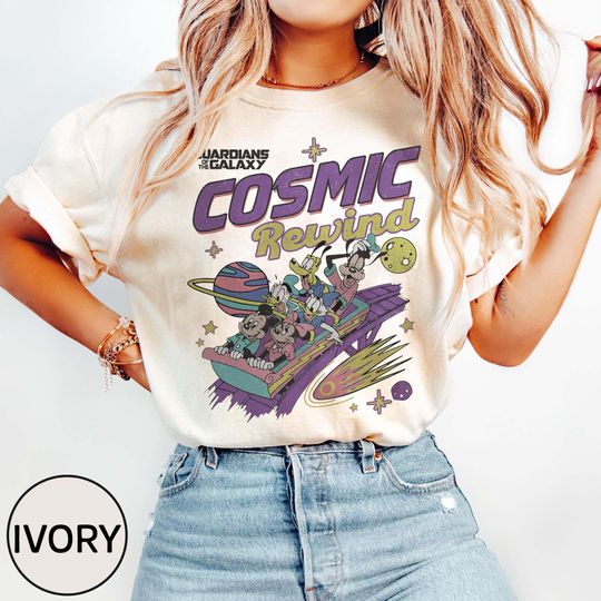 Discover Retro Guardians Galaxy Cosmic Rewind Shirt, Mickeyy and Friends Disneyyy Ride Shirt, Disneyyy Family Trip