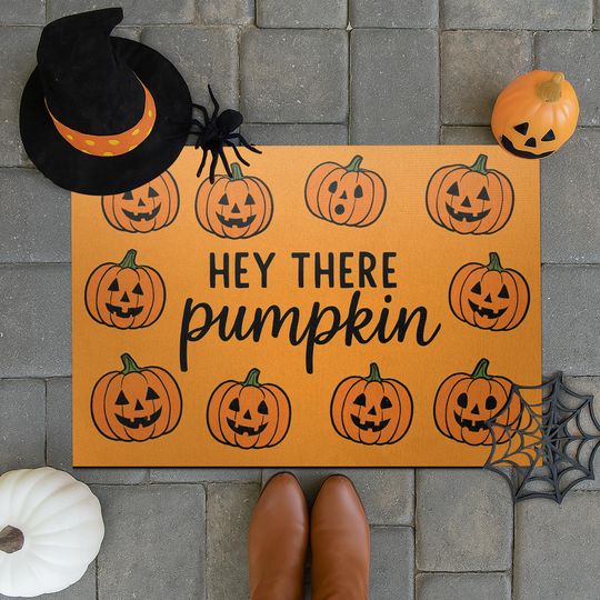 Discover Hey There Pumpkin Doormat - Cute Halloween Porch Decor