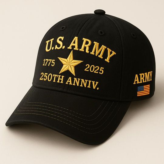 Discover U.S. Army 250th Anniversary Embroidery Cap, USA 250 Celebration 1775-2025