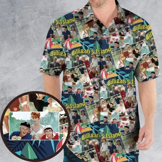 Discover Island Time Gilligan's Island Hawaiian Shirt Casual Button Shirt Unisex Adults