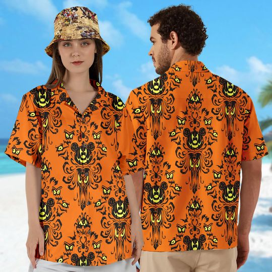 Discover Hauntedd Mansionn Mouse Ears Halloween Hawaii Shirt Short