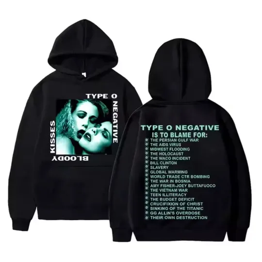 Discover Rock Type O Negative 1993 Bloody Kisses Touring Hoodie