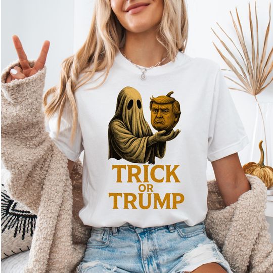 Discover Trick or Trump Halloween Tee, Anti Trump Halloween Shirt, Spooky Season Shirt