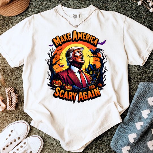 Discover Trump Halloween Shirt, Retro America Scary Again Tee, Funny Trump Dracula Shirt