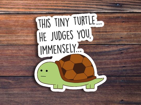 Discover Turtle Sticker, Funny Animal Sticker, Cute Turtle