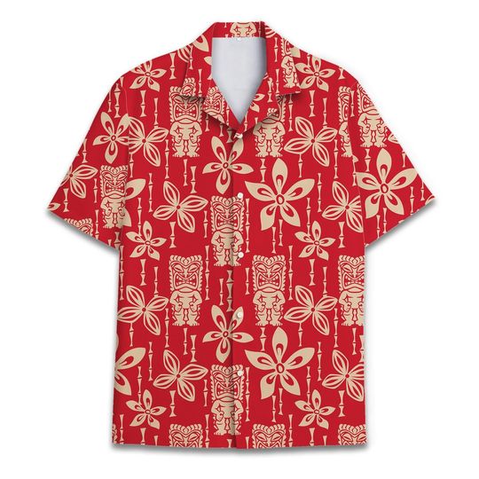 Discover Funny Tiki Hawaiian Shirts for Men, Tropical Sasquatch Short Sleeve Button Down Hawaiian Shirt 31