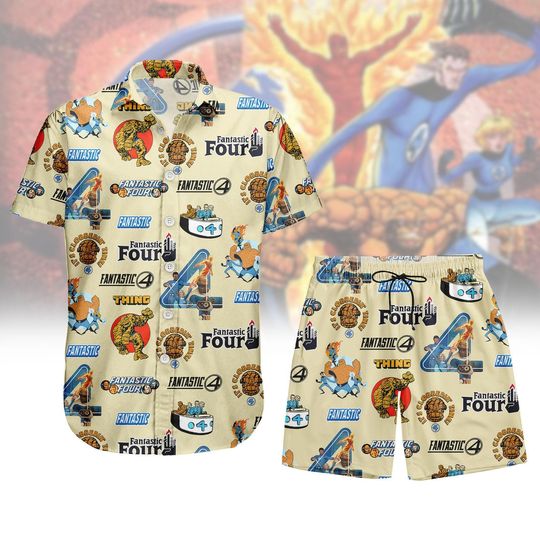 Discover The Fantastic Four First Steps Button Shirt, Men Short