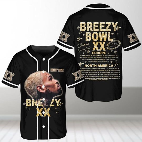 Discover Chris Brown Breezy Bowl Baseball Jersey, Breezy Bowl XX 2025 Jersey Shirt