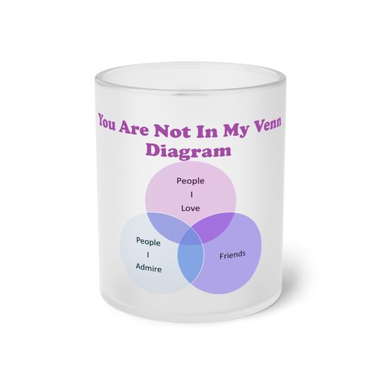 Discover You Are Not In My Venn Diagram [Purple] Frosted Glass Mug
