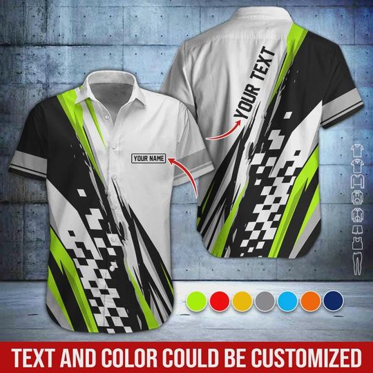 Discover Custom Hawaiian Shirt, Personalized Staff Work Shirt, Bold Graphic Uniform, Company Team Shirt, Custom Name Department Shirt