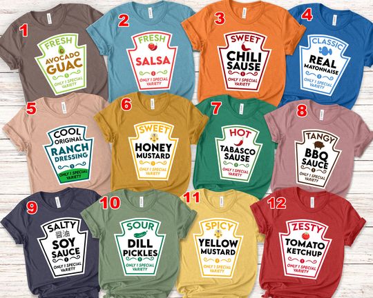 Discover Group Condiments Shirt, Matching Condiment Costume Shirt, Ketchup And Mustard Shirts
