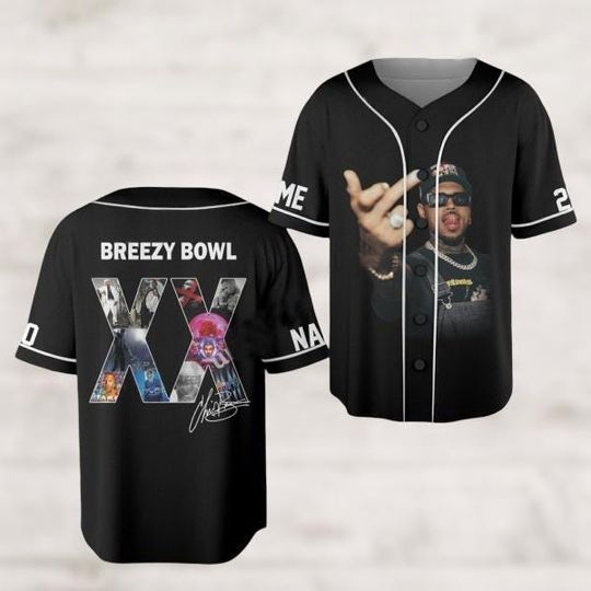 Discover Custom Chris Brown Breezy Bowl XX Baseball Jersey