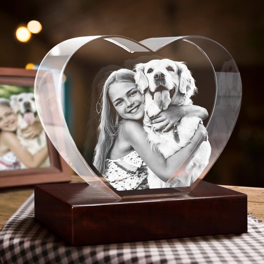 Discover Custom 3D Crystal Pet & People, Gift for Mother, Pet Memorial Keepsake