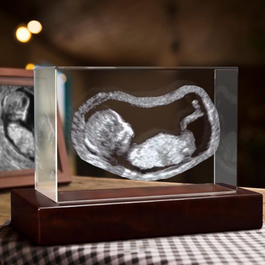 Discover Expecting Parents Gift, Custom Baby Ultrasound Crystal, Baby Shower Present Photo Crystal