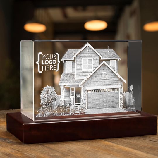 Discover First Time Home Buyer Gift, Real Estate Gift for Client, Custom Photo Crystal