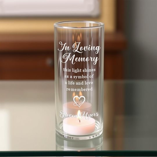 Discover Light Shines Memorial Vase - Engraved Cylinder for Remembrance Cylinder Glasses