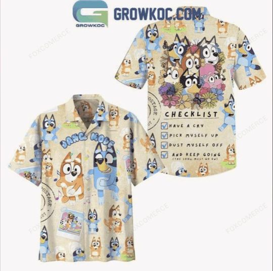 Discover BlueyDad Checklist Funny Motivational Quote Hawaiian Shirt