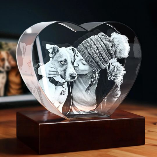 Discover Custom Engrave Heart Crystal Photos
