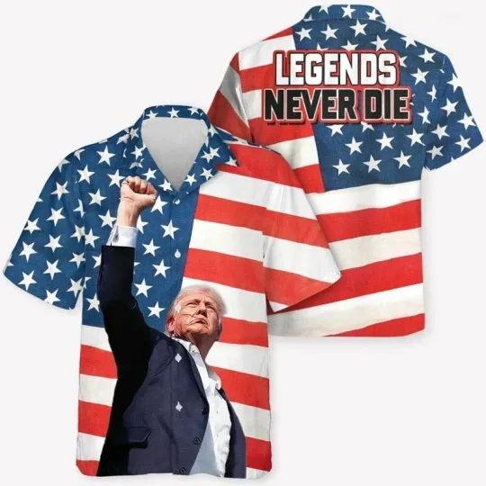 Discover Trump Legends Never Die Hawaii Shirt, Button Down