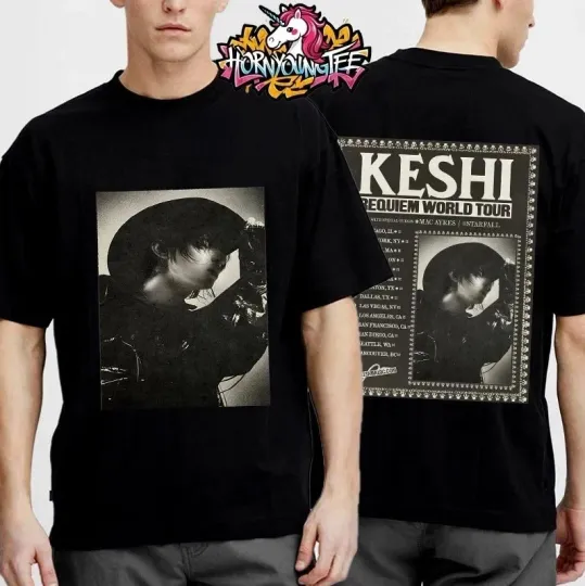 Discover Keshi Requiem Tour 2025 T-Shirt Reprint Mac Ayres Starfall 2 Sided S-4XL